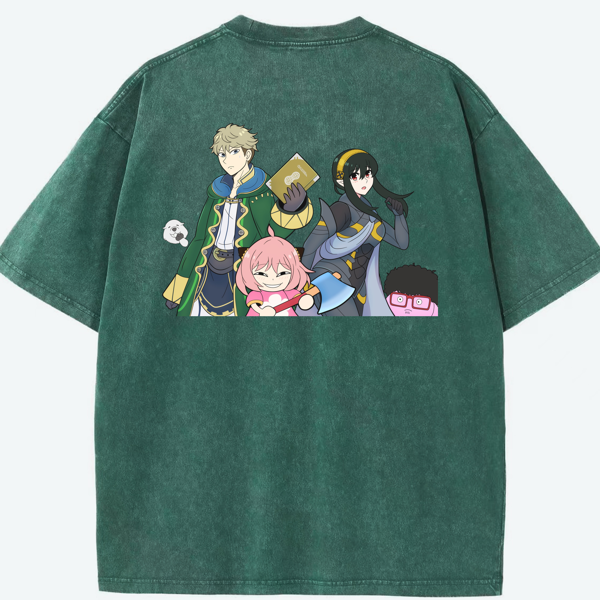 （画像用） SPY×FAMILY间谍家家酒 綿100% ヴィンテージ風 半袖Tシャツ（背面プリント）